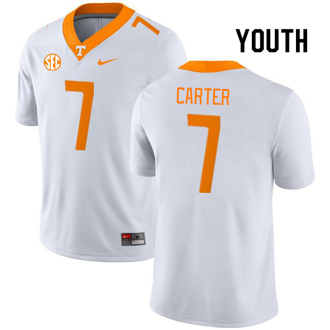 Youth #7 Arion Carter Tennessee Volunteers College Football Jerseys Stitched Sale-White